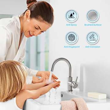 Stylish CREA Bar Sink Faucet in Stainless Steel