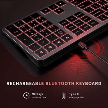 Buy seenda Backlit Bluetooth Keyboard - Multi-Device Slim Design