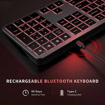 Buy seenda Backlit Bluetooth Keyboard - Multi-Device Slim Design