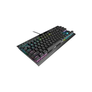 CORSAIR K70 RGB Tenkeyless Mechanical Gaming Keyboard - CHERRY MX SPEED Switches, Aluminum Frame, Per-Key RGB Backlighting, Detachable USB-C Cable
