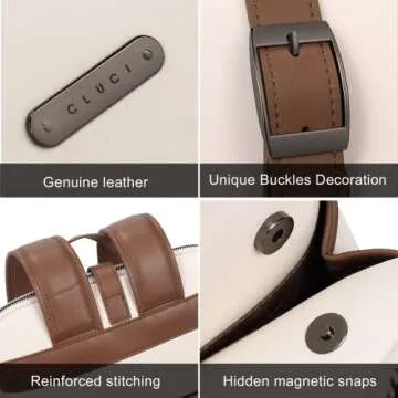 Stylish CLUCI Leather Backpack for Women - 15.6 Inch Laptop