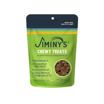 Jiminy's Chewy Cricket Dog Treats - Low Calorie, Hypoallergenic