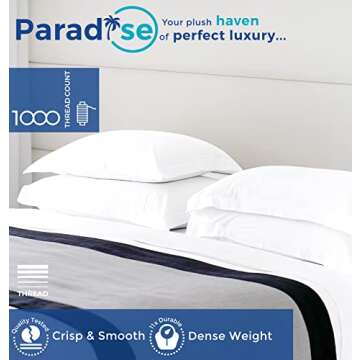 Thread Spread 100% Egyptian Cotton European Pillow Shams Set of 2 with Envelope Closure - 1000 Threa...