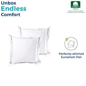 Thread Spread 100% Cotton Euro Pillow Shams Set of 2