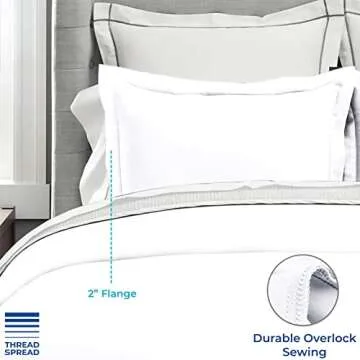 Thread Spread 100% Cotton Euro Pillow Shams Set of 2