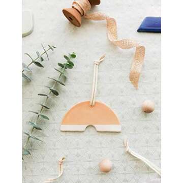 Handmade Ceramic Sunrise Arch Ornament - Pastel Orange