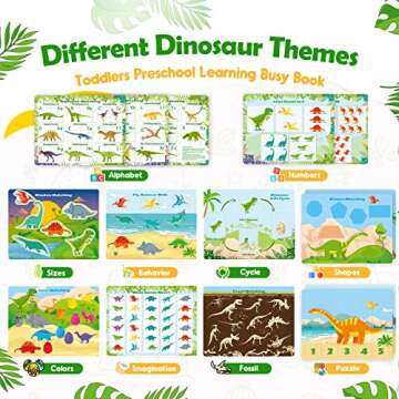 Dinosaur Toys for Kids 3-5, My Preschool Busy Book Montessori Toys for 3 4 5 6 7 Year Old Boys Girls...