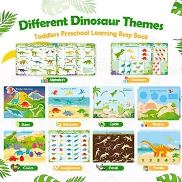 Dinosaur Toys for Kids 3-5, My Preschool Busy Book Montessori Toys for 3 4 5 6 7 Year Old Boys Girls...