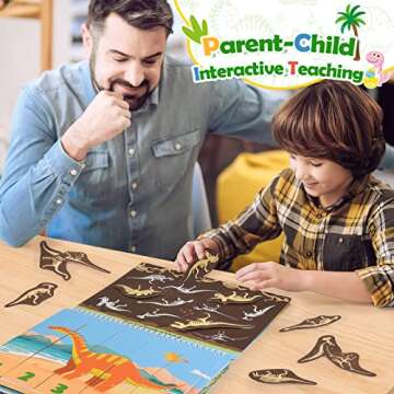 Dinosaur Toys for Kids 3-5, My Preschool Busy Book Montessori Toys for 3 4 5 6 7 Year Old Boys Girls Preschool Learning Homeschool Activities Ideal Christmas Birthday Gifts for Kids Ages 2-4 5-7