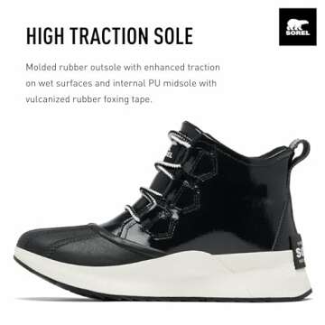 Sorel Women's Out N About lll Classic Waterproof Boots - Black, Sea Salt, White - Size 8