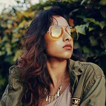 Night Vision Glasses Anti-Glare Polarized Aviator Night Driving Glasses for Men & Women (Silver Lightweight Metal Frame)