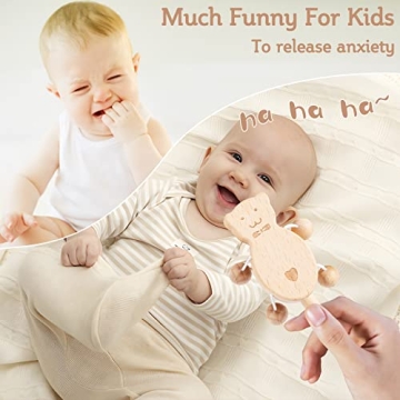 Promise Babe 5pc Montessori Infant Wooden Rattle Set