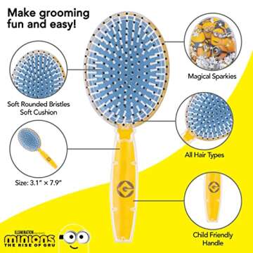 Magical Minions Hair Brush for Kids Aged 3 and Up