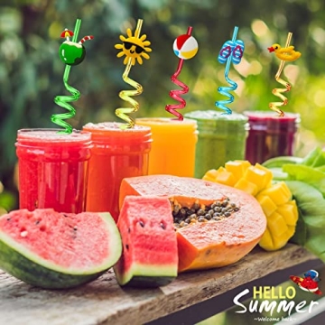 TMGIDRI Colorful Summer Pool Drinking Straws for Parties