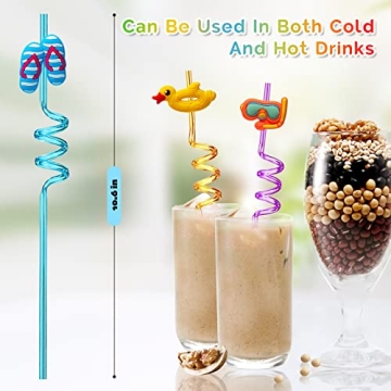 TMGIDRI Colorful Summer Pool Drinking Straws for Parties