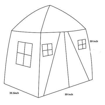 Love Tree Kids Play Tent Castle Large Teepee Tent for Kids Portable Playhouse Children House for Indoor Outdoor Use with Carry Bag for Boys and Girls Beige