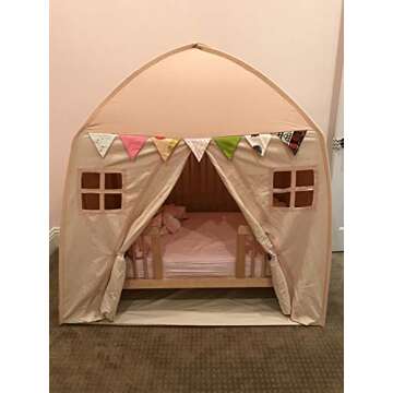 Love Tree Kids Play Tent Castle Large Teepee Tent for Kids Portable Playhouse Children House for Indoor Outdoor Use with Carry Bag for Boys and Girls Beige