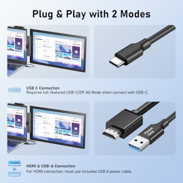 Portable 14" FHD Laptop Screen Extender for All Devices