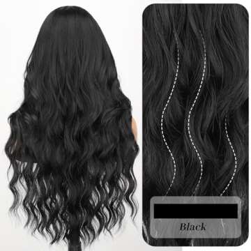 AISI HAIR 4X1 Lace Hairline Black Wigs for Women Long Middle Part Natural Hair Synthetic Heat Resist...