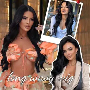 AISI HAIR 4X1 Lace Hairline Black Wigs for Women Long Middle Part Natural Hair Synthetic Heat Resistant for Daily Party