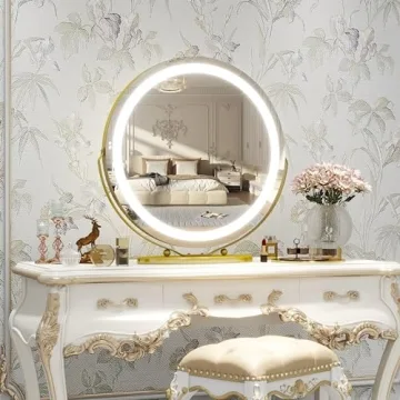 ROLOVE Gold Vanity Mirror with Smart Touch Lighting