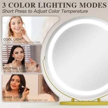 ROLOVE Gold Vanity Mirror with Smart Touch Lighting