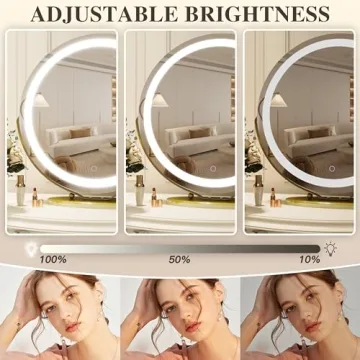 ROLOVE Gold Vanity Mirror with Smart Touch Lighting