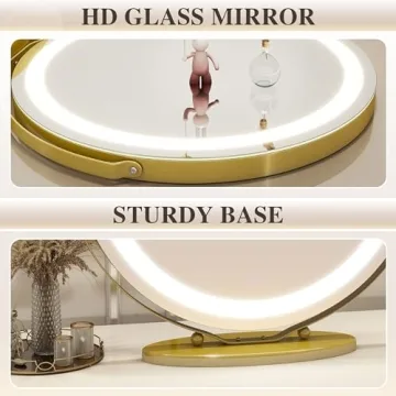 ROLOVE Gold Vanity Mirror with Smart Touch Lighting
