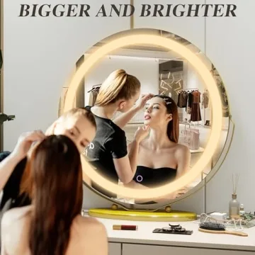 ROLOVE Gold Vanity Mirror with Smart Touch Lighting