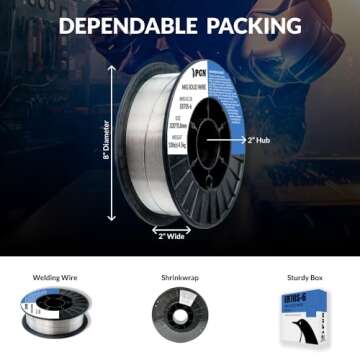 (2 Pack) PGN Solid MIG Welding Wire - ER70S-6 .030 Inch, 10 Pound Spool - Mild Steel MIG Wire with L...
