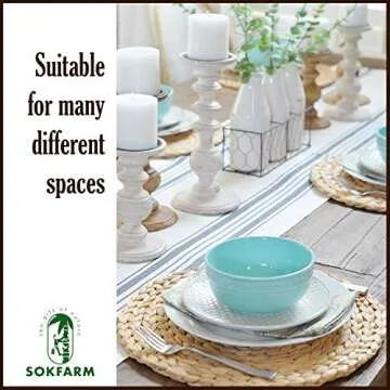 SOKFARM Boho Placemats Set of 4, Round Placemats for Dining Table, Water Hyacinth Wicker Placemats, Straw Placemats, Round Woven Placemats Set of 4, Placemats for Dining Table Set of 4 | 11.8 in