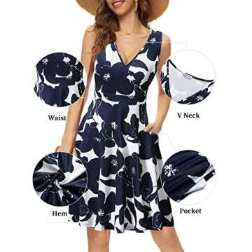 GUBERRY Womens Red Sundress Deep V Neck Cross Wrap Sexy Summer Midi Dress Pocket