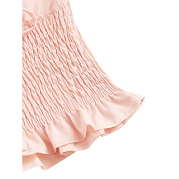 Trendy SheIn Women's Summer Ruffle Cami Top in Pink