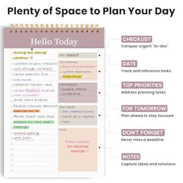 ZOTIA To Do List Notepad - To Do List Notebook with 52 Undated Sheets（6.5"×9.8"）, Daily To Do List Planner Perfect for Office, Home and School, Helps to Keep Track of Tasks - Purple