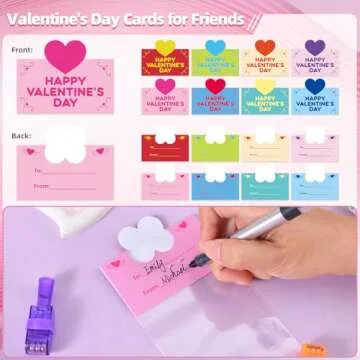 LAKULIO Valentines Day Gifts for Kids, 24 Packs Valentines Cards with LED Finger Lights Valentines Light Up Toys for Kids School Classroom Exchange Valentine’s Day Party Favors Gifts
