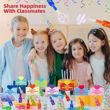 LAKULIO Valentines Day Gifts for Kids, 24 Packs Valentines Cards with LED Finger Lights Valentines Light Up Toys for Kids School Classroom Exchange Valentine’s Day Party Favors Gifts