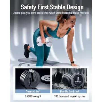 BYZOOM FITNESS Adjustable Dumbbell 12.5/25lb Set of 2 or Single Unit Piece Weight Training Fitness Exercise Body Workout 5 in 1 for Home Gym Beginners Woman