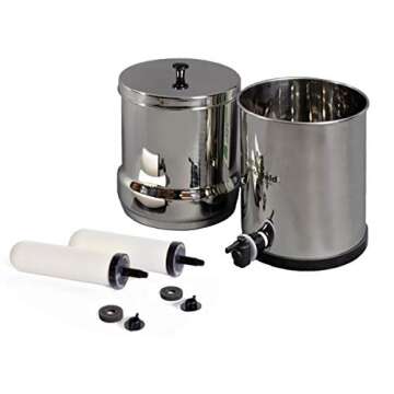British Berkefeld 2.24 Gallon Gravity-Fed Water Filter System- Stainless Steel with 2x ATC Super Sterasyl Candle Filters
