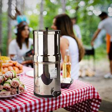 British Berkefeld 2.24 Gallon Gravity-Fed Water Filter System- Stainless Steel with 2x ATC Super Sterasyl Candle Filters