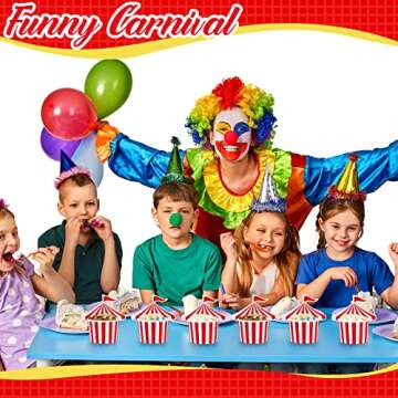Carnival Circus Paper Snack Cups - 24 Pcs Red White Striped