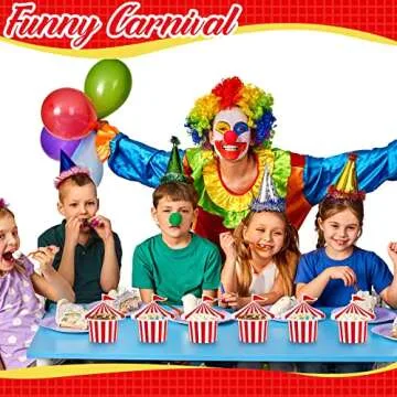 Carnival Circus Paper Snack Cups - 24 Pcs Red White Striped