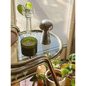 Husmued Mushroom Disco Ball for Party, Room, Table Decor - Mirror Disco Ball Mushroom Shape Home Art Decorations (Medium+Large)