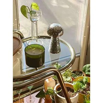 Husmued Mushroom Disco Ball for Party, Room, Table Decor - Mirror Disco Ball Mushroom Shape Home Art Decorations (Medium+Large)