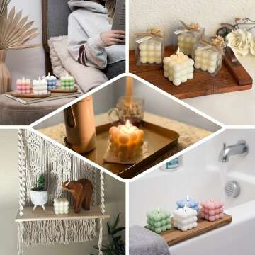 Shiny Silver Bubble Cube Candles - 2 Pack