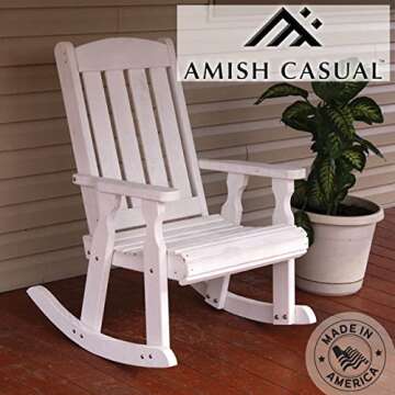 Amish Heavy Duty Mission Rocking Chair for Outdoor Comfort