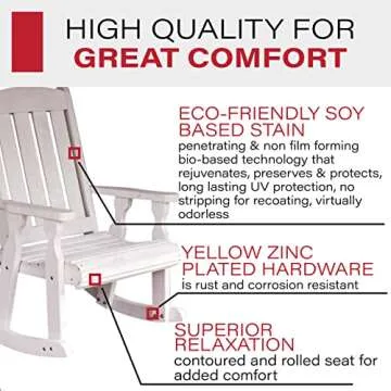 Amish Heavy Duty Mission Rocking Chair for Outdoor Comfort