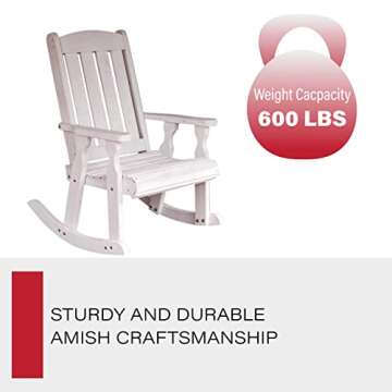 Amish Heavy Duty Mission Rocking Chair for Outdoor Comfort