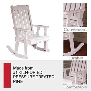 Amish Heavy Duty Mission Rocking Chair for Outdoor Comfort