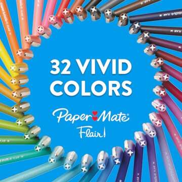 Paper Mate Flair Felt Tip Pens – Vibrant Red Ink, 4 Count