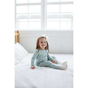 VAENAIT BABY Toddler Kids Boys Girls Flower 100% Cotton Sleepwear Pajamas Set Maybe Mint L